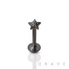 INTERNALLY THREADED HAMMERED STAR TOP 316L SURGICAL STEEL LABRET